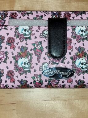 Ed Hardy Pink Skull & Rose Wallet